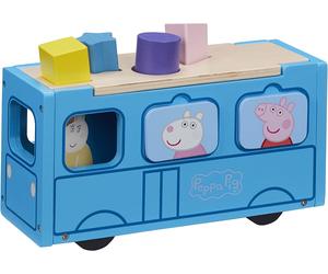 Peppa Wutz Legno Giocattolo Scuolabus Con Personaggi Accessori Gioco Bambini