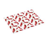 Pepper Chili - Tappetino scolapiatti grande per bancone della cucina, 45,7 x 61 cm, in microfibra assorbente, tappetino antiscivolo con passante per appendere il bancone della cucina, colore: rosso