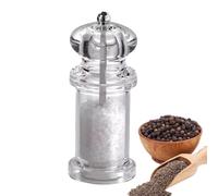 Pepper Grinder - Acrylic Salt Shaker | Refillable Jars With Adjustable Grind, | Seasoning Tool For Kitchen, BBQ, Cooking, Dining, Or Outdoor Grilling Use
