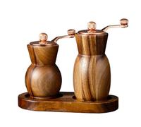 Pepper Grinder - Hand--Cranked Wooden Salt Grinder |Pepper Shaker Set, Kitchen Gadgets, for Seasoning Bean Cile Cumin Countertop Pantry Apartment Restaurant Campeggio