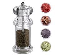Pepper Grinder - Manual Mill for Freshly Ground Pepper | Stainless Steel with Adjustable Ceramic Burr, Refillable Handheld Grinder for Kitchen Cooking and Table Use