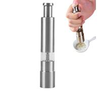 Pepper Grinder Mill - Stainless Steel, 6.02x1.1in Mill Grinder -Handed And Efficient | Thumb Pump Grinders For Pepper And Salt, Kitchen Outdoor Cooking, BBQ, Dining, Cooking