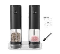 Pepper Mill Grinder, Adjustable Pepper Grinder, Coarse Pepper Mill, Refillable Pepper Grinder, Battery Powered Refillable Pepper Mill Grinder Set for Kitchen Use and Meal Prep