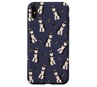 Pepper Pup - Schnauzer bianco e nero in blu navy Custodia per iPhone XS Max