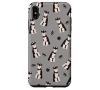 Pepper Pup - Schnauzer bianco e nero in grigio Custodia per iPhone XS Max