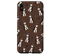 Pepper Pup - Schnauzer bianco e nero in marrone cioccolato Custodia per iPhone XS Max