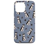 Pepper Pup - Schnauzer bianco e nero in morbido blu Custodia per iPhone 13 Pro Max