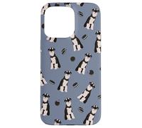 Pepper Pup - Schnauzer bianco e nero in morbido blu Custodia per iPhone 15 Pro Max