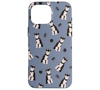 Pepper Pup - Schnauzer bianco e nero in morbido blu Custodia per iPhone 16 Pro Max