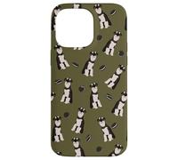 Pepper Pup - Schnauzer bianco e nero in oliva Custodia per iPhone 14 Pro Max