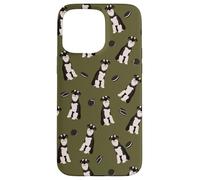 Pepper Pup - Schnauzer bianco e nero in oliva Custodia per iPhone 15 Pro Max