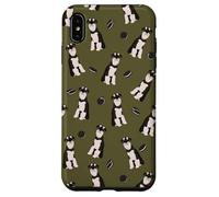 Pepper Pup - Schnauzer bianco e nero in oliva Custodia per iPhone XS Max