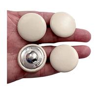 PEPPERLONELY 10 bottoni rotondi rivestiti in pelle beige da 25 mm con gambo da cucire per vestiti in pelle, cappotto, jeans, decorazione per divani e artigianato