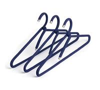 Peppermint Products Rope Hanger | Set di 3 ferri in tessuto in corda | design antiscivolo per giacche, camicie, pantaloni | Design: Roman Luyken | Grucce per armadio e guardaroba (blu)