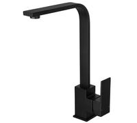 Peppermint Rubinetto da cucina quadrato nero monoblocco nero opaco rubinetti da cucina per lavello rubinetti miscelatori 1 foro leva singola miscelatore per lavello base quadrata moderno rubinetto