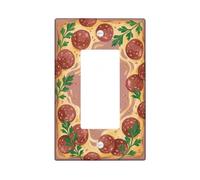 Pepperoni - Copertura per interruttore singolo per cucina, divertente, giocoso prezzemolo, formaggio, estate, marrone, plastica, dimensioni standard, decorazione per casa, soggiorno, camera da letto