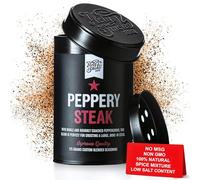 Peppery Steak Rub BBQ Artigianale Piccante per Bistecca Carne Brisket Hamburger Spezie Naturali con Pepe Aglio Peperoncino senza MSG e a Basso Contenuto di Sale 175g