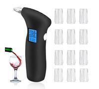 Peppy Etilometro Portatile Certificato - Etilometro Portatile con Display LCD, Test Alcolico Professionale con 12 Boccagli Inclusi, Ideale per Alcol Test,etilometro