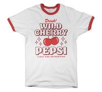 Pepsi Licenza Ufficiale Maglietta Uomo Ringer Wild Cherry Manica Corta
