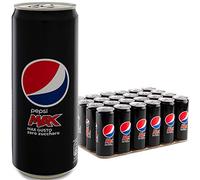 Pepsi Max, Bevanda Analcolica Gusto Cola, Zero Zucchero, Lattina Sleek, Formato da 24x0,33L