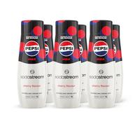 Pepsi Max Cherry, Soda Mix per bevande gassate a basso contenuto calorico alla ciliegia cola, gusto ufficiale per bibite frizzanti senza zucchero, 440 ml, confezione da 6