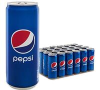 Pepsi Regular, Bevanda Analcolica Gusto Cola, Lattina Sleek, Formato da 24x0,33L