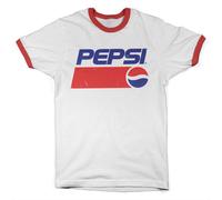 Pepsi T-Shirt Da Uomo Con Logo Ringer Classic Washed Ufficialmente Licenziato