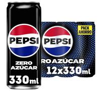 Pepsi Zero Cola Soda con Zero Zucchero e Zero Calorie, 12 x 330 ml, totale 3,96 litri
