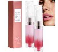 Peptide Brightening Lip Serum, Lip Brightening per labbra scure, Vitamina C Hydrating Essence, olio idratante per labbra con Ceramide e Squalano, formula di riparazione per liscio e morbido (2 pezzi)