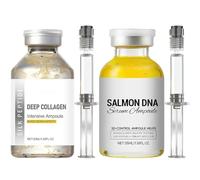 Peptide di seta Intensive Lifting Fiale e DNA di salmone, Siero collagene profondo per il viso, levigante, antirughe e siero idratante con collagene e peptide. (2 pezzi)