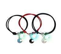 PEPWE 3 braccialetti dell'amicizia con perline a forma di cuore, braccialetti in corda bianca nera per donne, ragazze, amici, regalo delicato per donne, ragazze, amiche e coppie, Misura unica, come