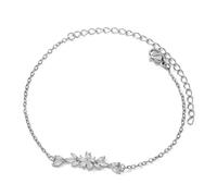 PEPWE Zirconia fatta a mano scintillante tono oro con delicato zircone floreale accento per date feste