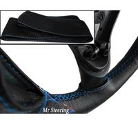 Per 01-07 Citroen C5 MK1 Volante IN Pelle Nera Cover Cielo Blu Cuciture