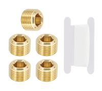 Per 1/8\" BSP Maschio Tappo Filettato, 5Pcs Ottone Esagono Tappo Affondato