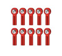 Per 10 Pezzi M2 Link Tirante Terminale Metallo Per Giunto Universale Testa Sferica Fibbia Sterzo Tirante Terminale Per Mini Bielle RC Barche Accessorio Per Auto RC(Red)