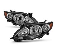 Per 11-13 Toyota Corolla Fari Ricambio Nero Alloggiamento Sinistro + Dx S / Xrs