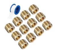 Per 12Pcs Tappo Filettato Maschio in Ottone 1/4 NPT con Esagono Interno