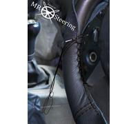 Per 1994-2001 Opel Tigra un Cuoio Copertura Del Volante Nero Doppio Punto