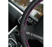 Per 1998-02 Ford Puma Vero Volante IN Pelle Cover Rosa Acceso Doppio Punto