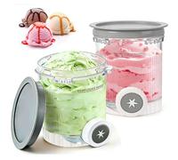 Per 2 contenitori per gelato Ninja Swirl Creami da 480 ml per gelatiere Ninja Creami serie NC701 e NC700 - Senza BPA Lavabili in lavastoviglie Accessori per gelatiere (con coperchi grigi)