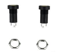 Per 2 pezzi jack femmina da 3,5 mm 3 poli Aux Socket adattatore da incasso con contatti dorati per montaggio telaio nero