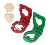 Per 2 Tagliabocconcini Senza Crosta, Forma Fiore/Cuore (Rosso/Verde)