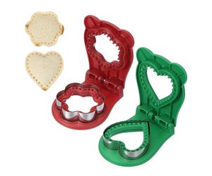 Per 2 Tagliabocconcini Senza Crosta, Forma Fiore/Cuore (Rosso/Verde)