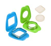 Per 2 Taglierini Senza Crosta per , Rotondo/Quadrato Mela (Blu/Verde)