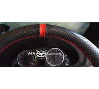 Per 2001-2014 Renault Trafic Perforata Pelle Copertura Del Volante + Red Cinghia