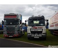 Per 2014 + DAF Sinistro Euro 6 18T Acciaio Inox Griglia Luce Barra C + Ovale