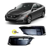 Per 2019-2021 Honda Civic Coupe/Sedan Anteriore Paraurti Nebbia Luce Cover Set