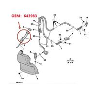 Per 206 206CC 207 C2 Serbatoio Dell'Acqua Ingresso Tubo Vetro Portabottiglie