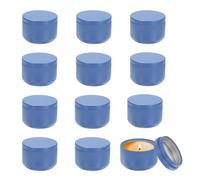Per 3oz Scatole Candele, 12pcs Lattine Metallo con Coperchi, Blu