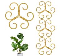 Per 4-Pack Supporto Pianta Monstera, Supporto Fusto in Ferro [Tono Oro, Stile A]